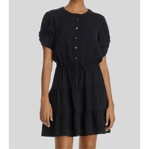 Rebecca Minkoff Black Aston Tiered Button Front Dress Women’s Medium